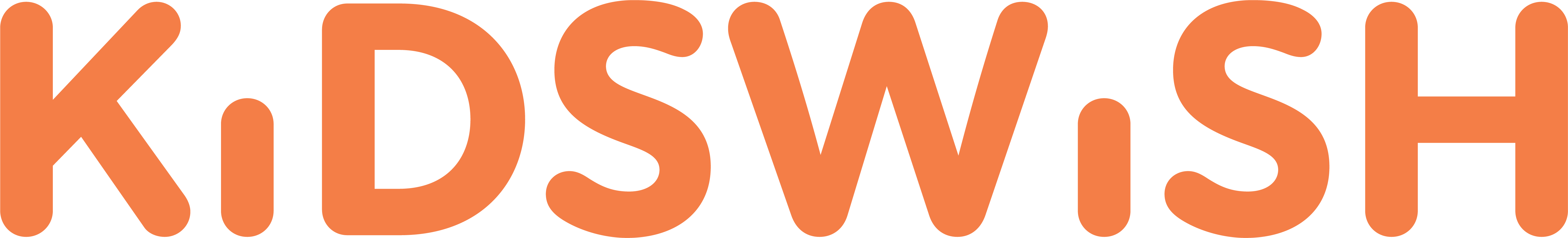 kidswish logo orange white